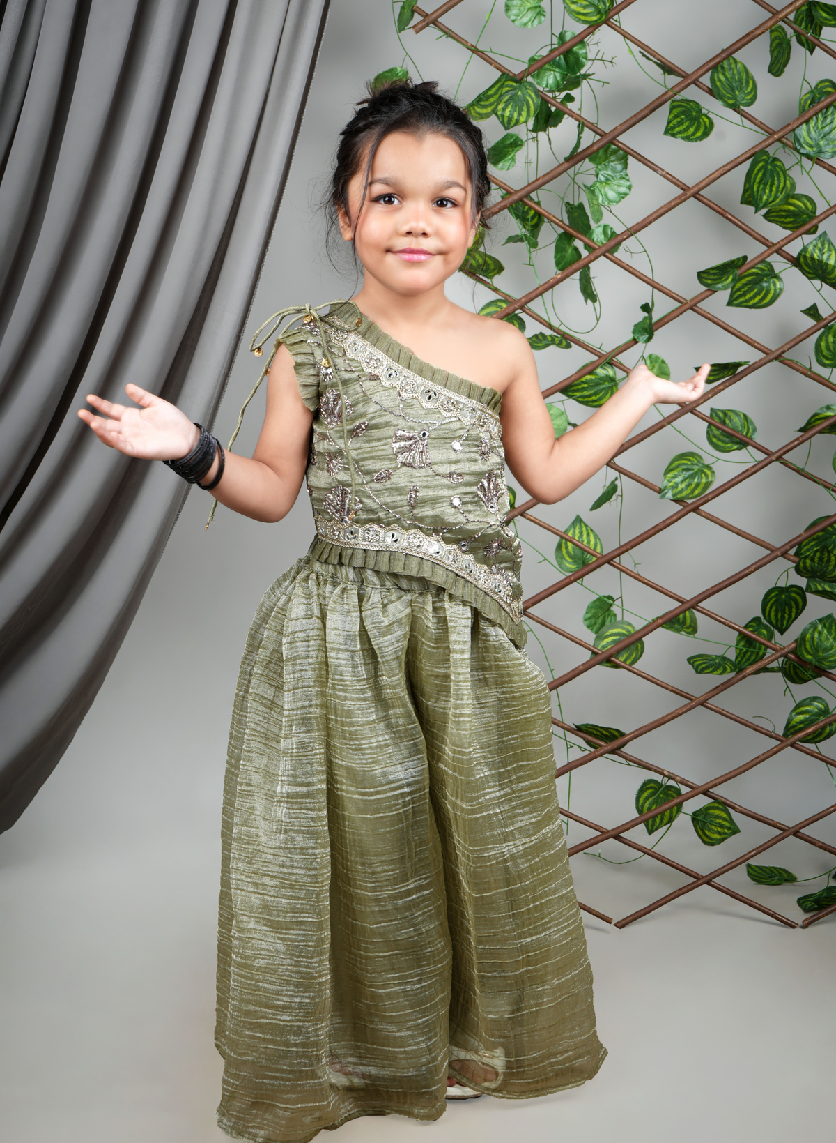 One Shoulder Indo Western Party Dress