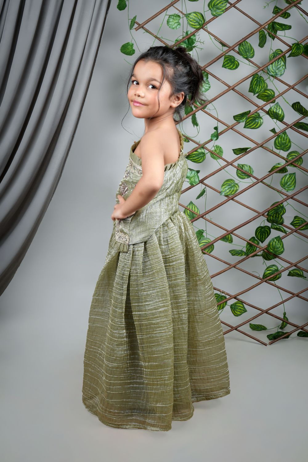 One Shoulder Indo Western Party Dress