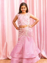 Baby Pink Shimmer Mermaid Lehenga