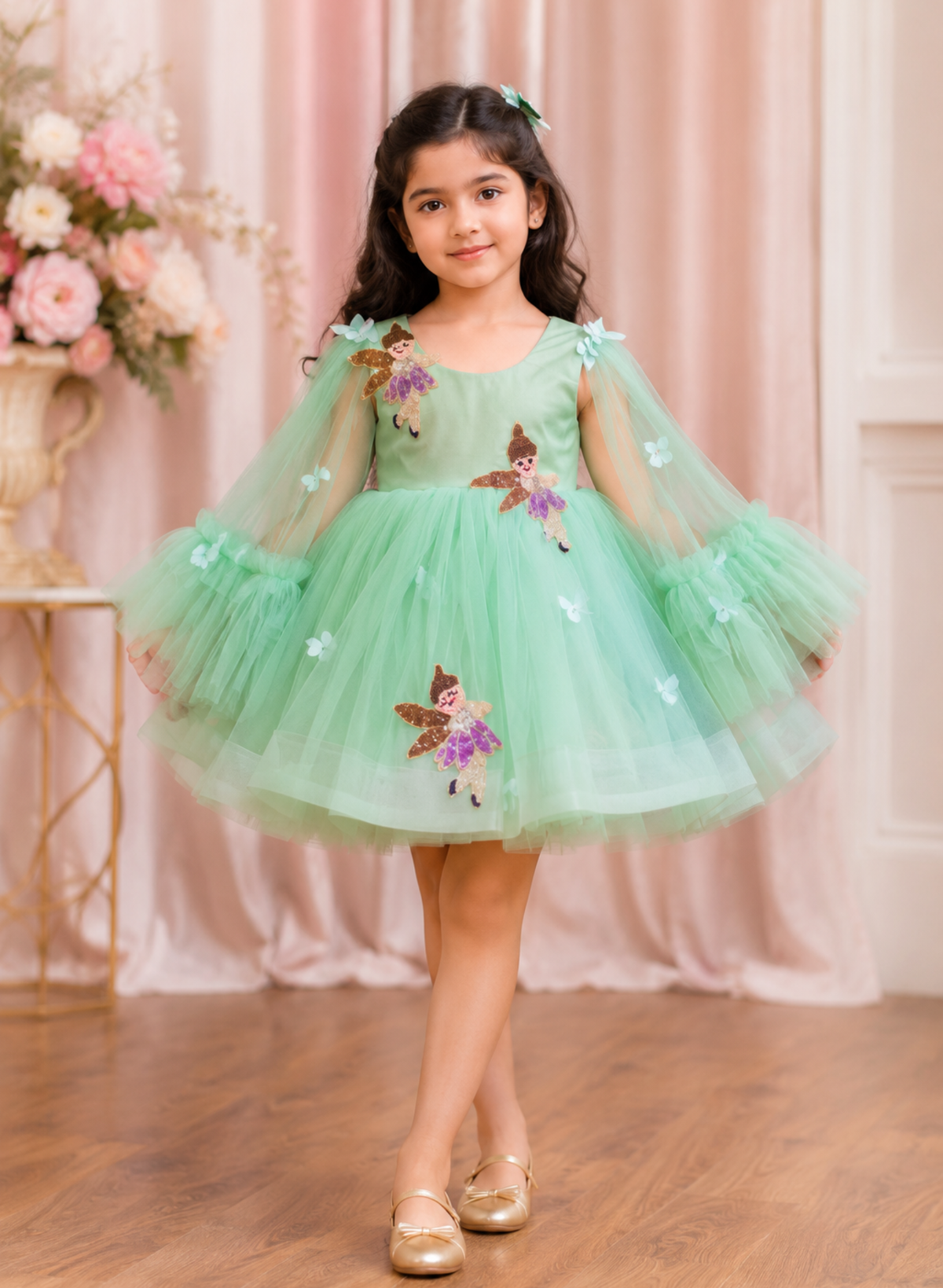 Fairy Tale Mint Green Net Frock