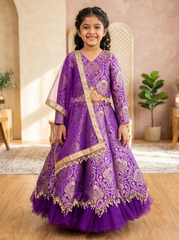 Royal Amethyst Brocade Lehenga Set