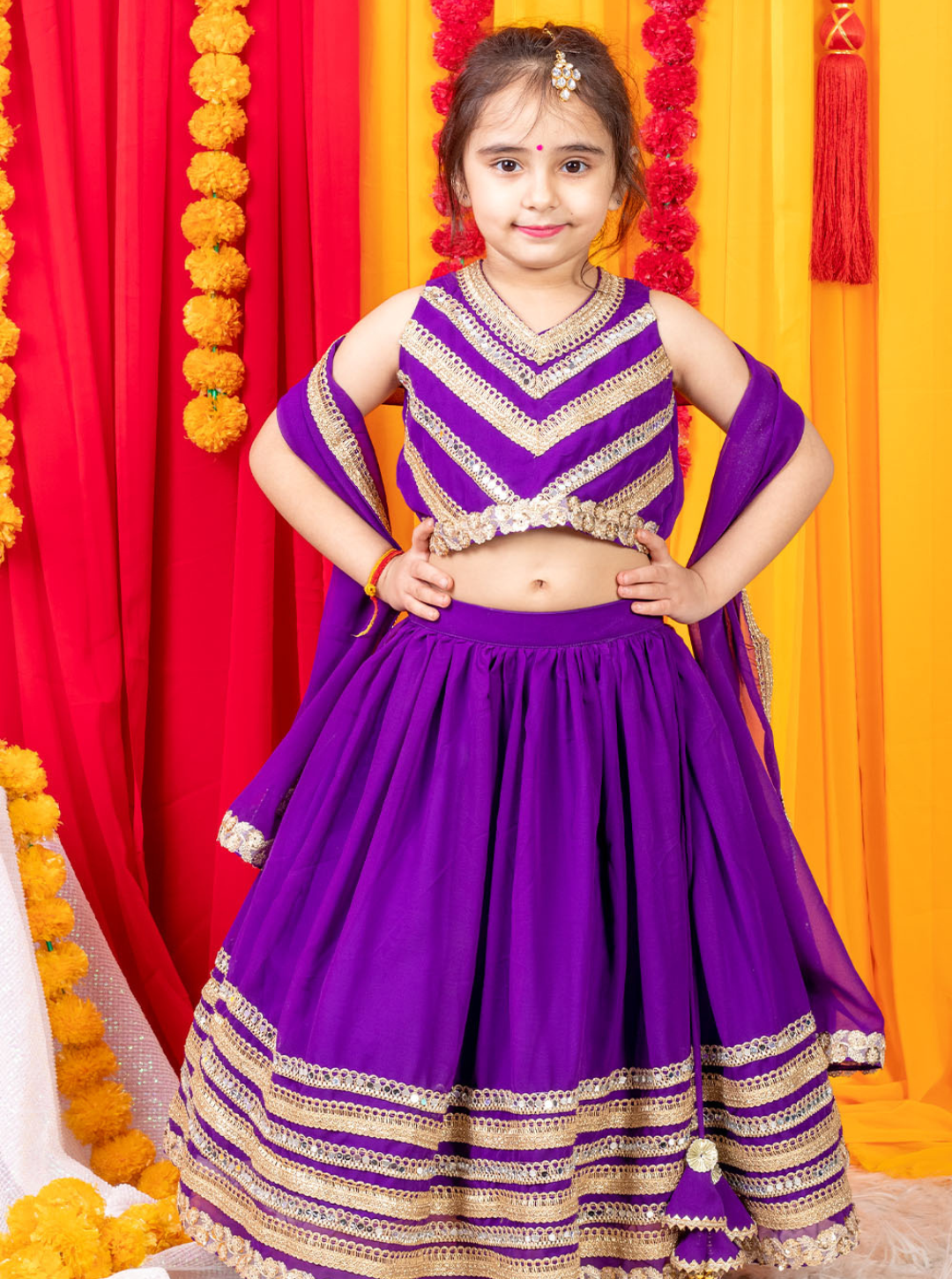 Purple Heavy Lehanga Set