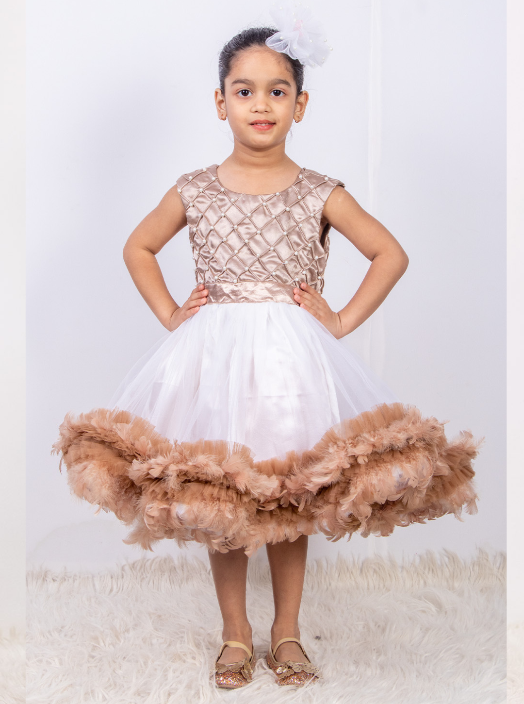 White and Golden Pocahontas Princess Dress
