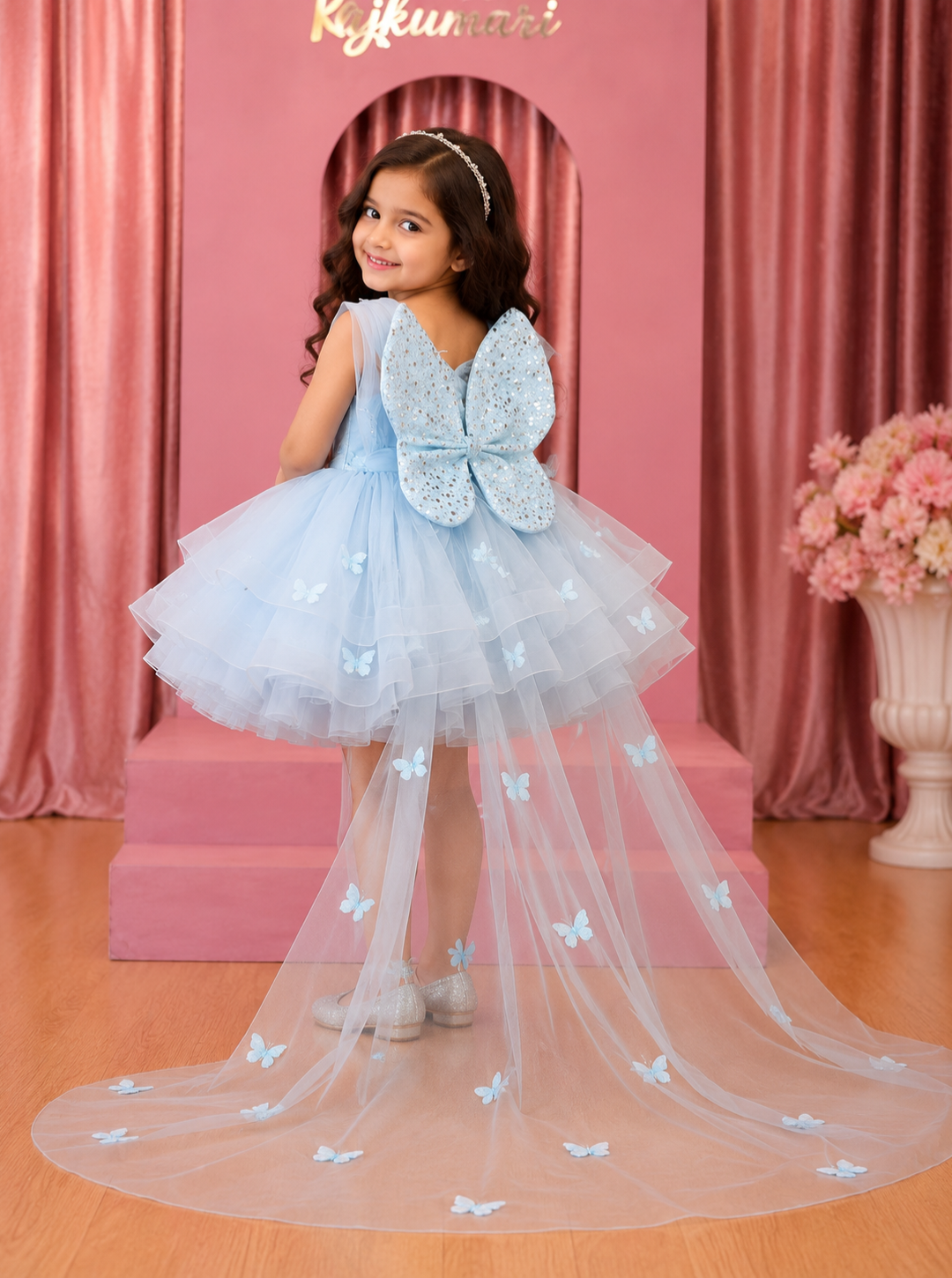 Powder Blue Butterfly Fairy Frock