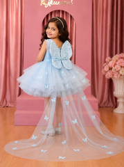 Powder Blue Butterfly Fairy Frock