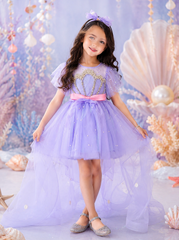 Lavender Hand Embroidered Mermaid Dress