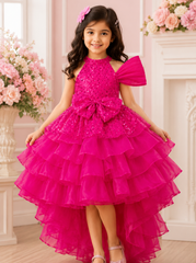The Hot Pink Princess High Low Trail Dress