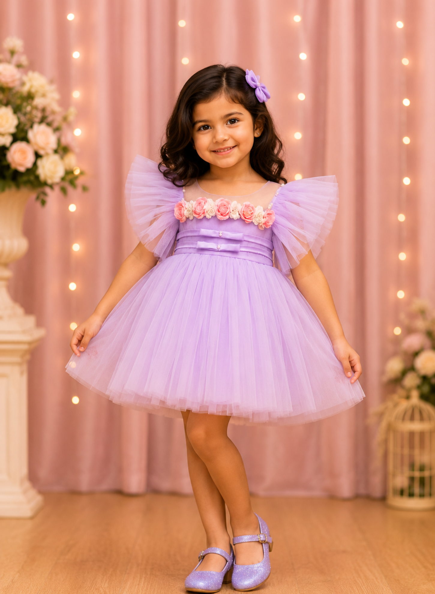 Lavender Floral Tulle Frock