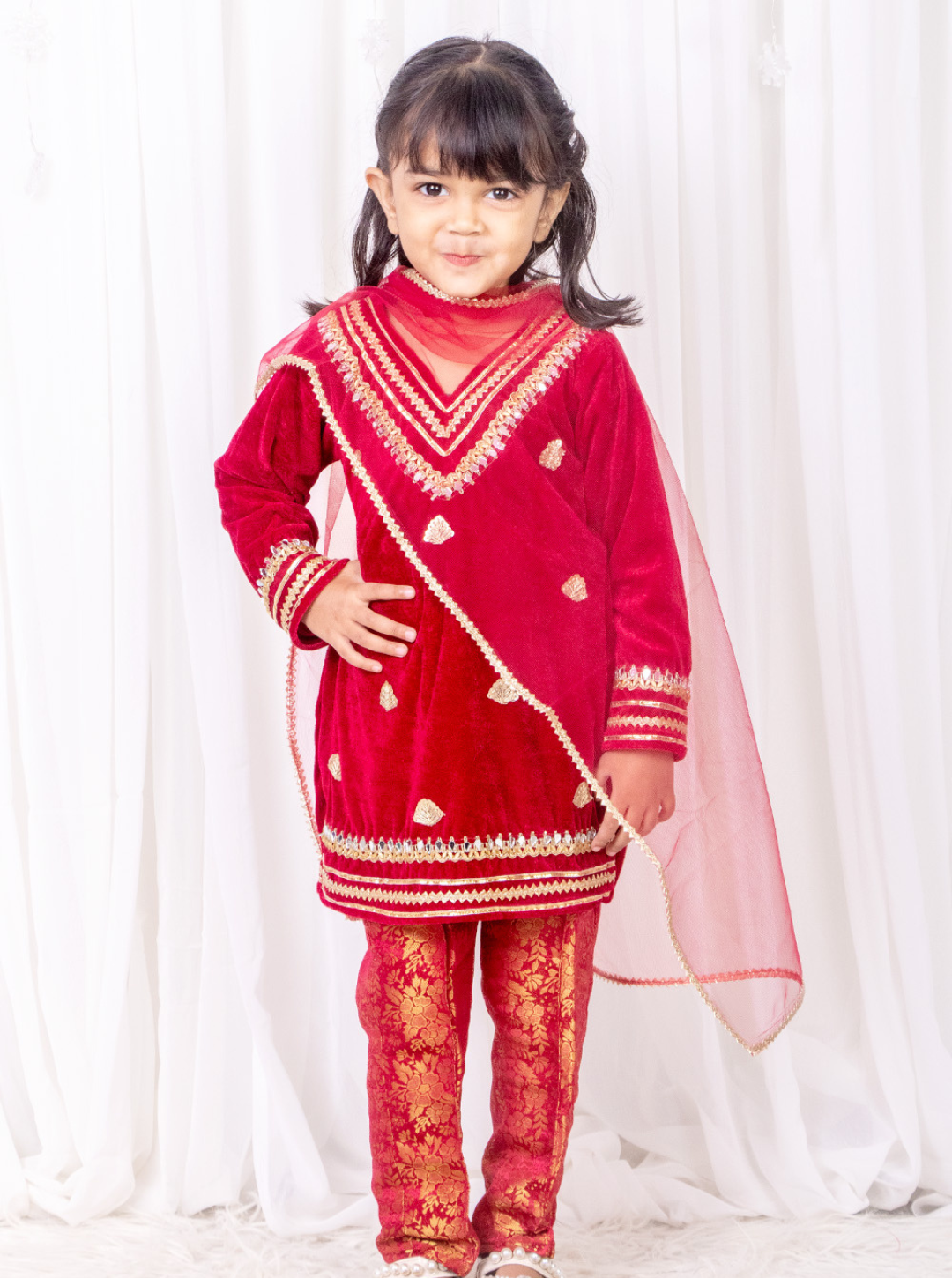 Maroon Velvet and Brocade Suit