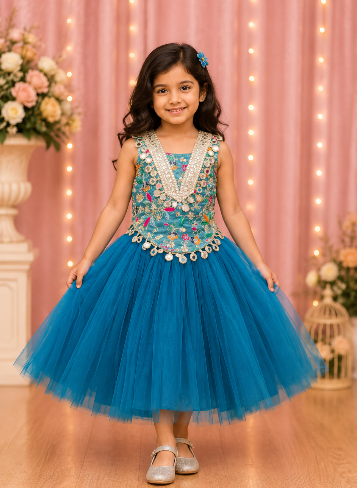 Kids Embroidered Skirt Top