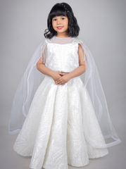 White Embroidered Indo Western Lehenga