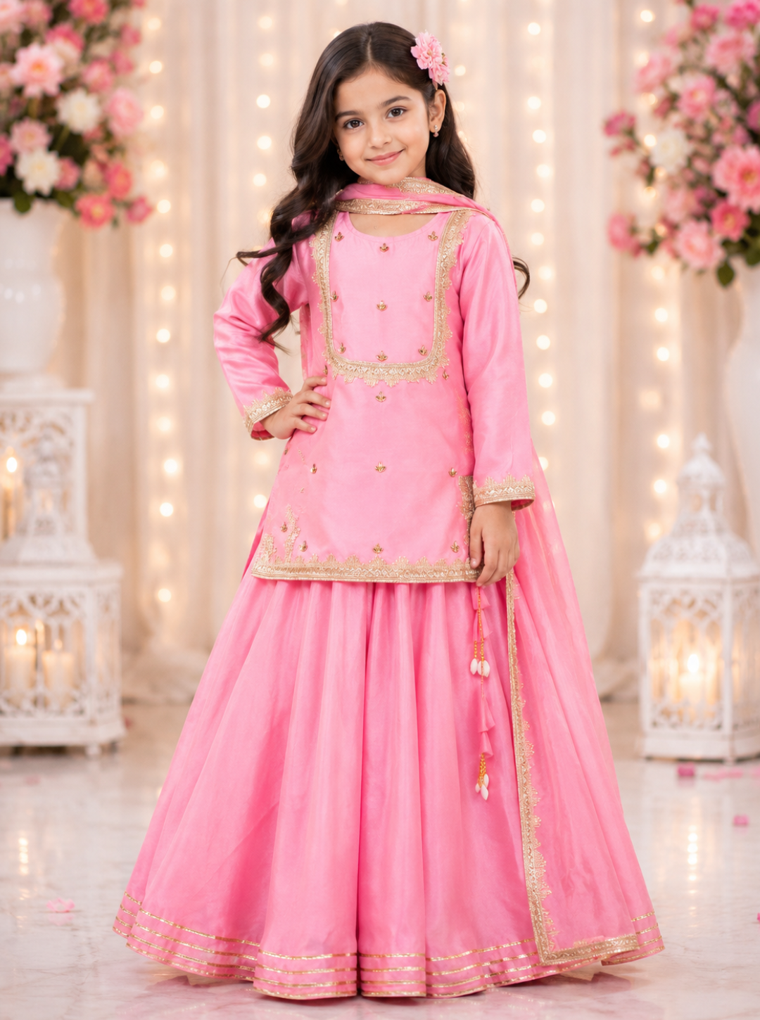 Baby Pink Silk Lehenga