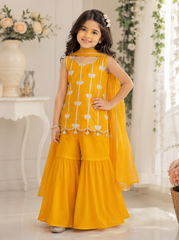 Yellow Gota Patti Sharara Suit Set