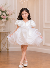 White Color Birthday Dress