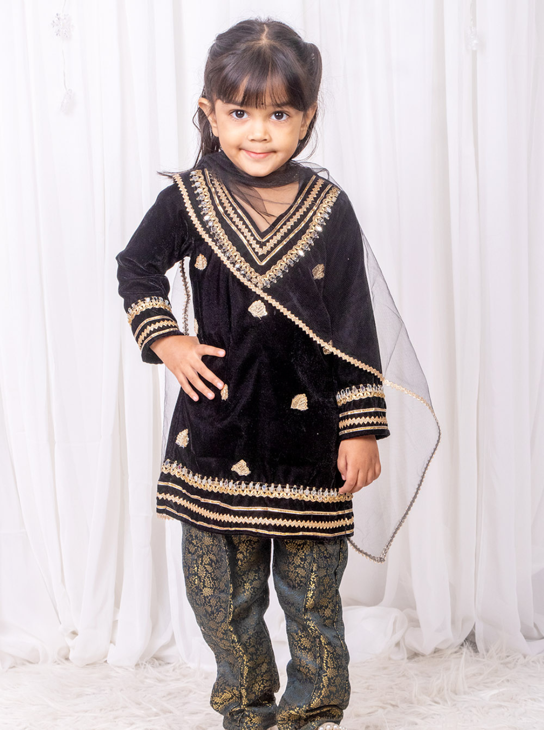 Black Velvet and Brocade Suit