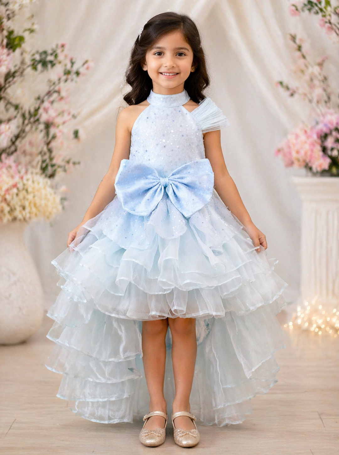 Celeste High Low Trail Gown