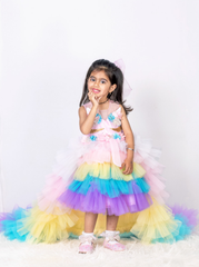 Pastel Shades Unicorn Theme Dress