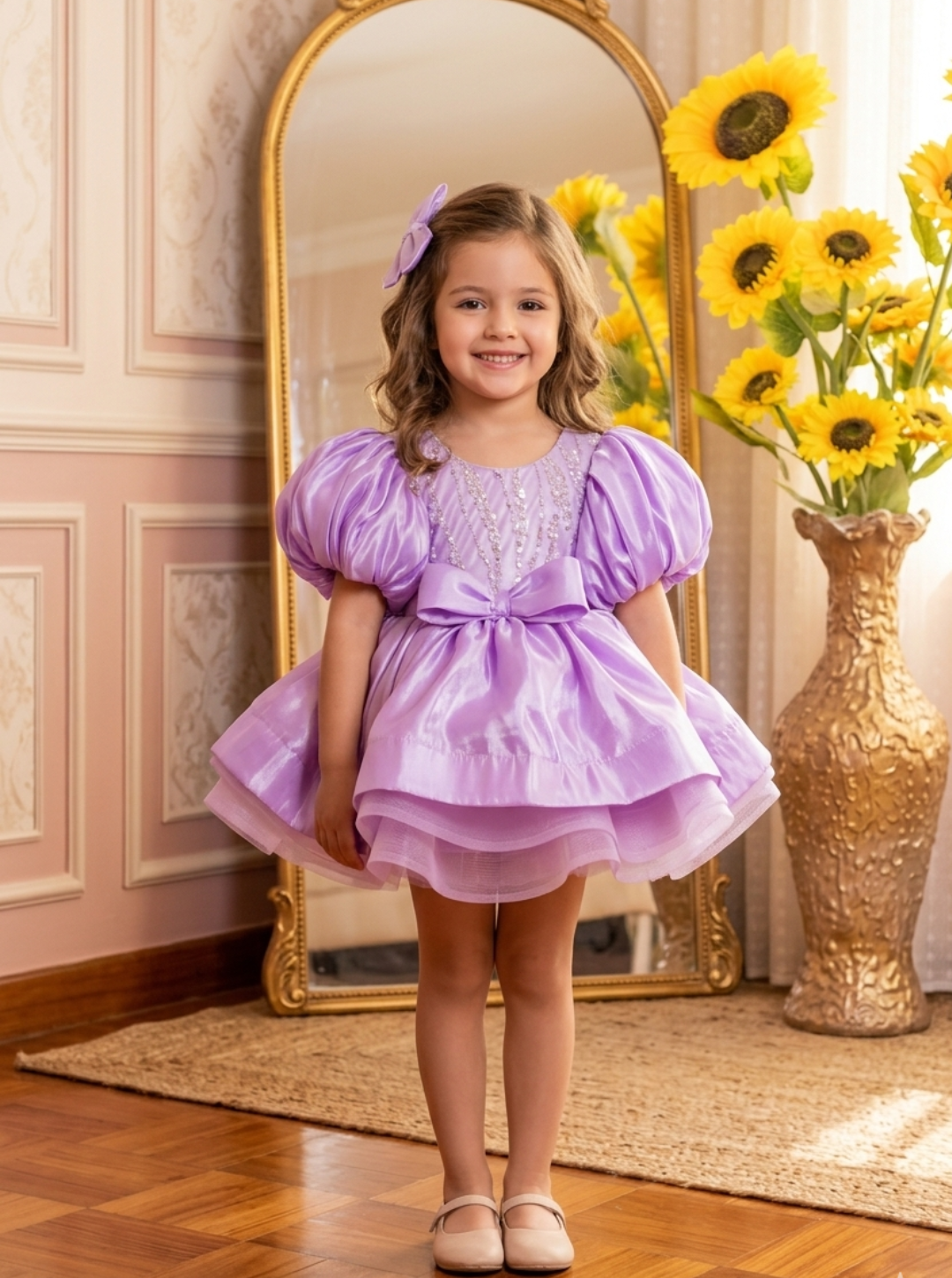 Lavender Butterfly Organza Dress