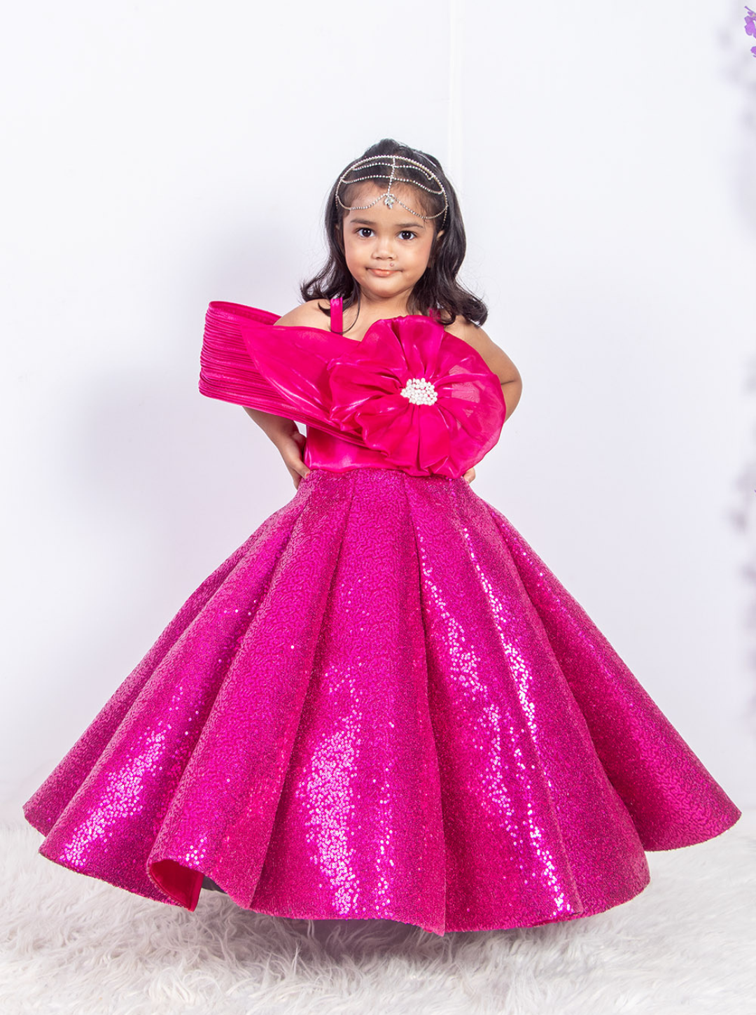 Barbie Pink Sequins Ball Gown
