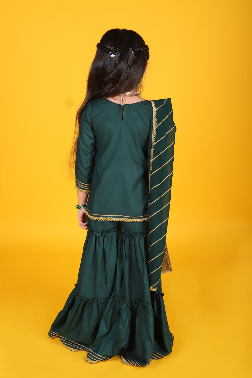 Bottle Green Sharara Set