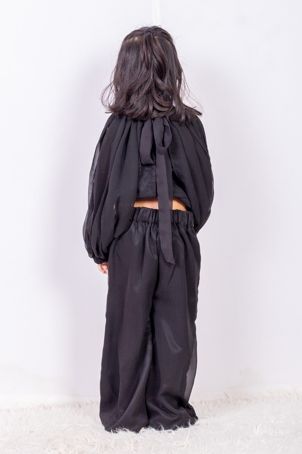Black Coord Set with Cape Sleeves