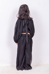 Black Coord Set with Cape Sleeves