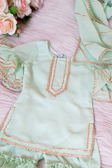 Sea Green Ethnic Sharara Suit