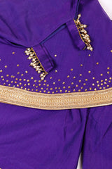 Cute Purple Silk Kurta and Palazzo
