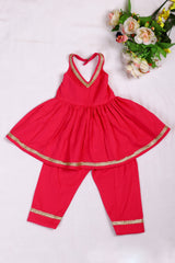 Hot Pink Kurta Pants Set