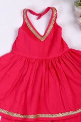 Hot Pink Kurta Pants Set