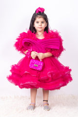 Hot pink Barbie Dress with Trail