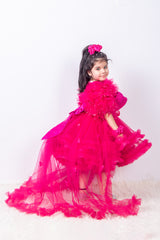 Hot pink Barbie Dress with Trail