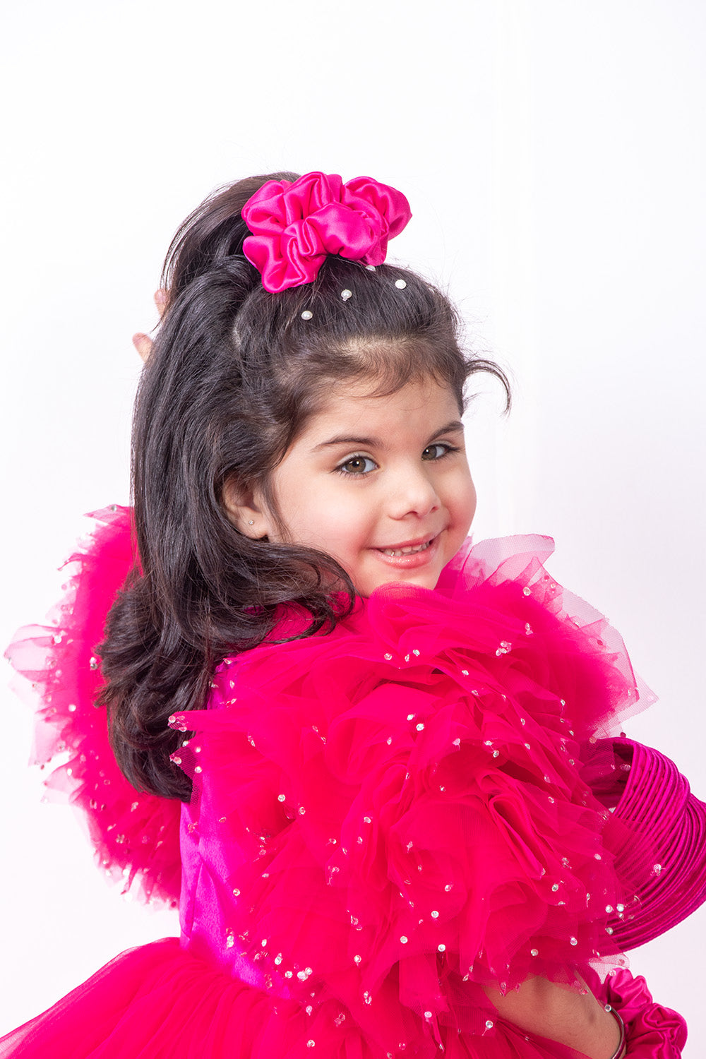 Hot pink Barbie Dress with Trail