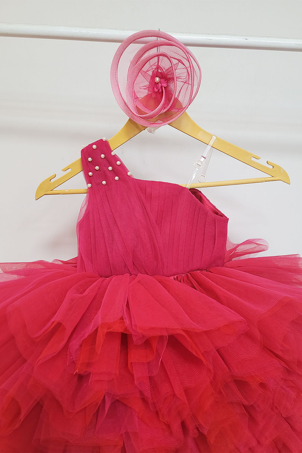 Magenta Pink Cone Ruffled Barbie Dress