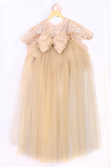 Golden Barbie Style Dress with Trail