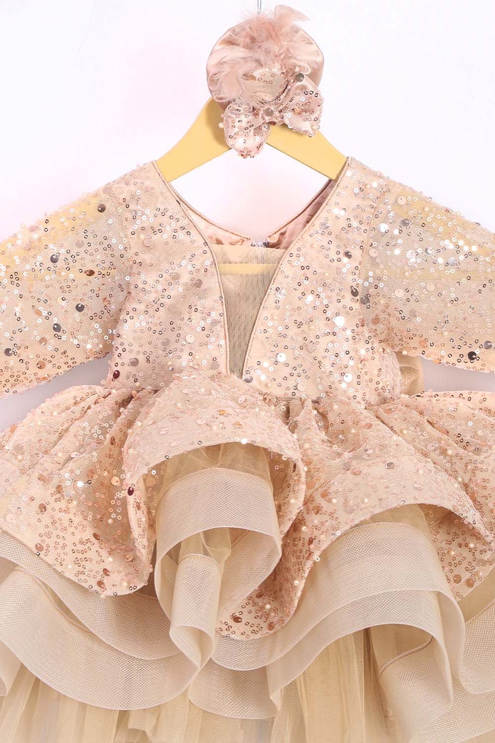 Golden Barbie Style Dress with Trail