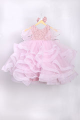 Embroidered Net and Plain Net and Satin Lining