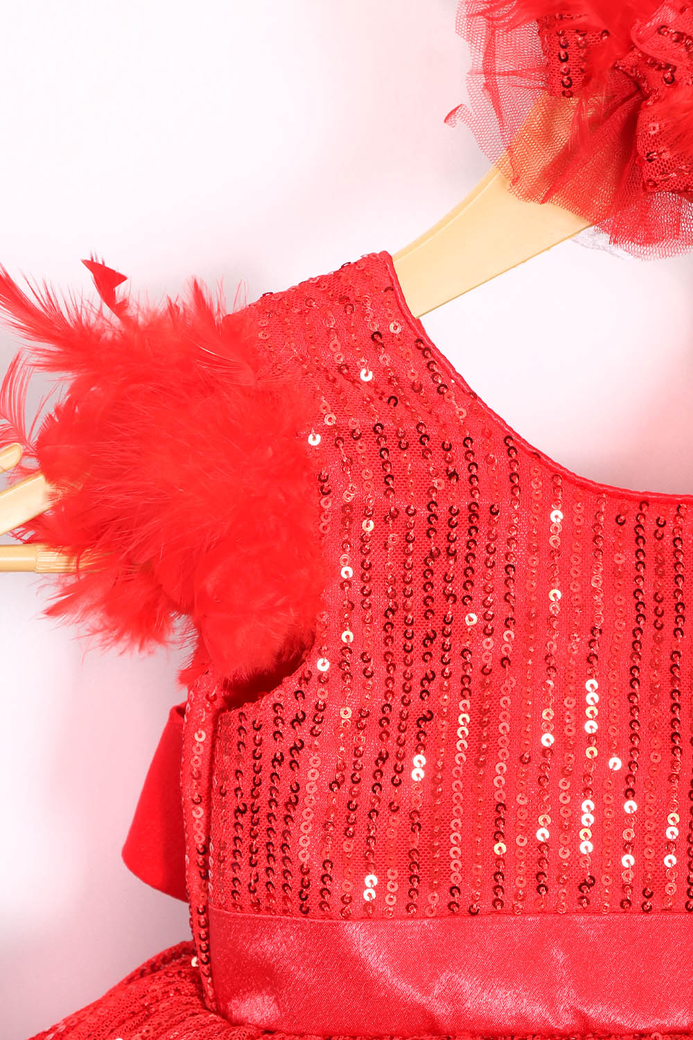 Red Imported Sequins Mini Dress