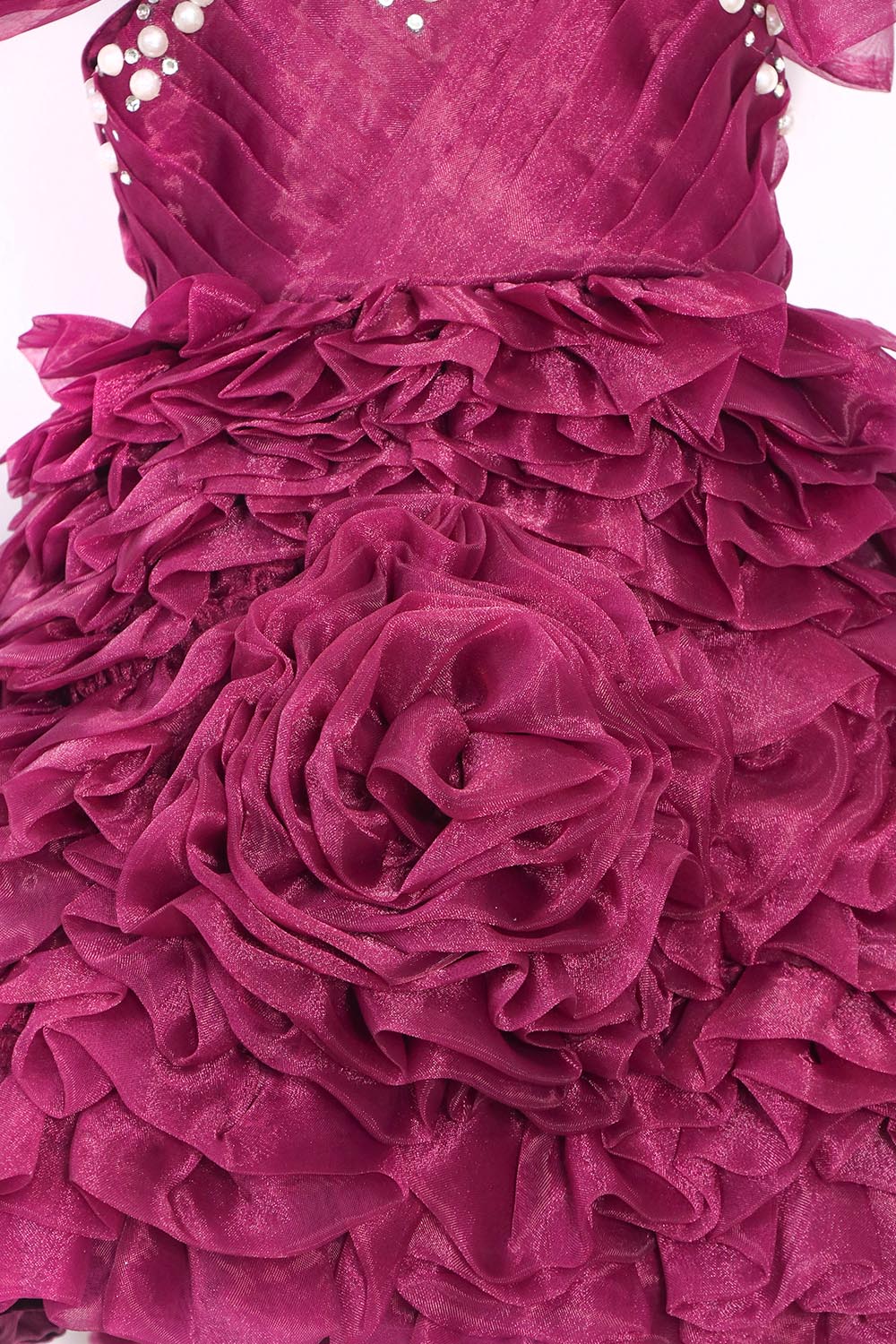 Wine Rose Flare Dress with Hairband