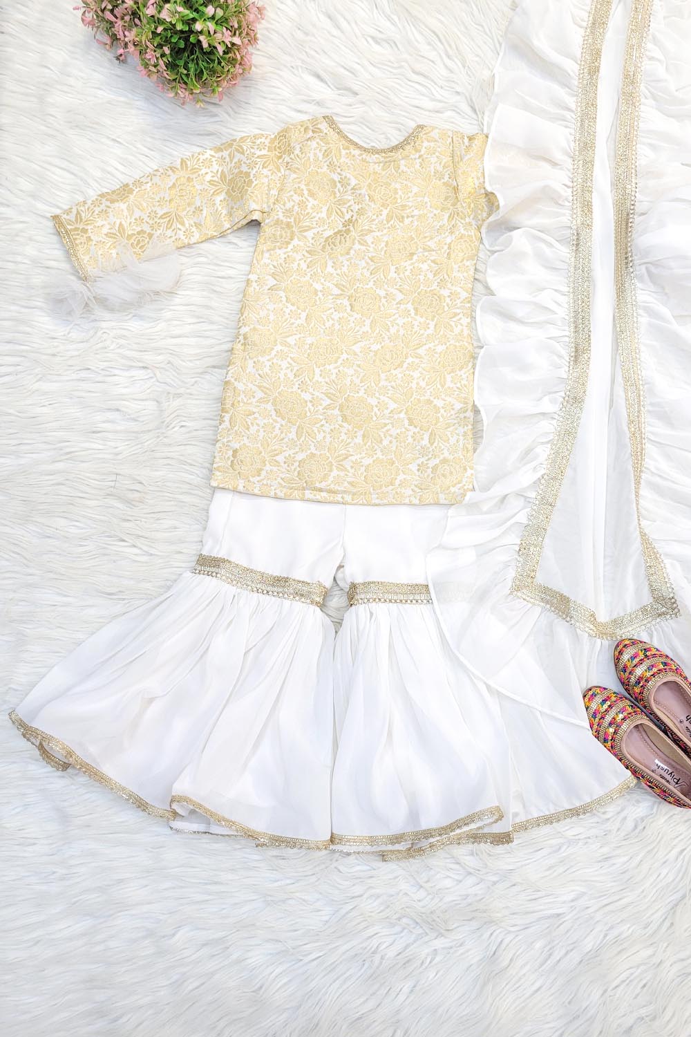 White Sharara Suit