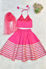 Hot Pink Silk Lehenga