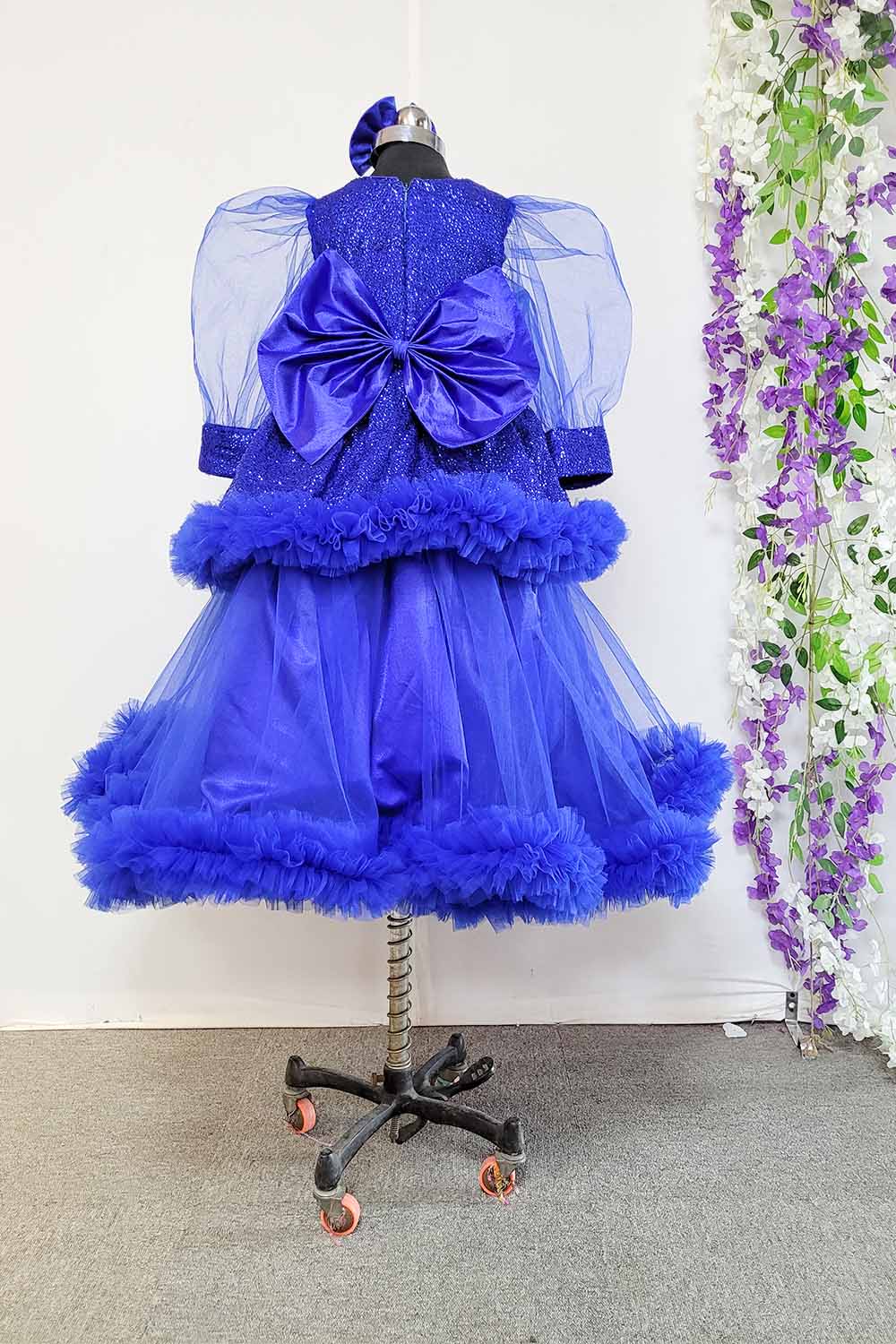 Royal Blue Sequins and Net Gown