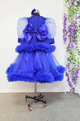 Royal Blue Sequins and Net Gown