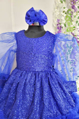 Royal Blue Sequins and Net Gown