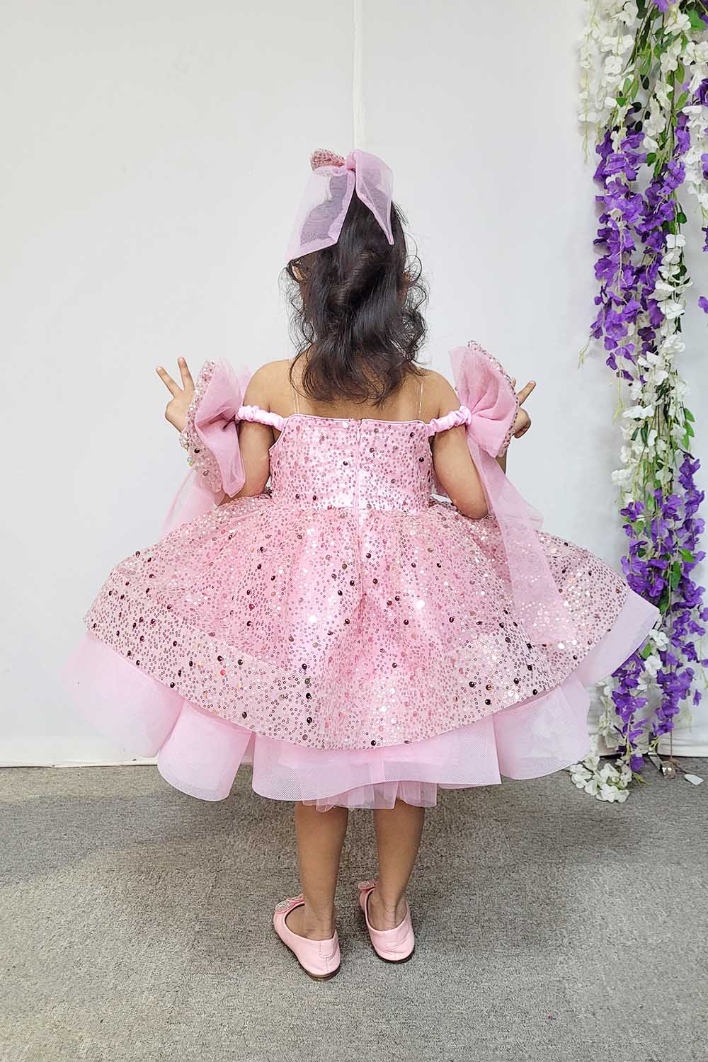 Pastel Pink Shoulder Bows Princess Dress