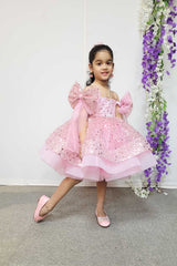 Pastel Pink Shoulder Bows Princess Dress