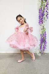 Pastel Pink Shoulder Bows Princess Dress