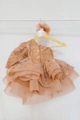 Metallic Gold Heavy Flare Princess Dress