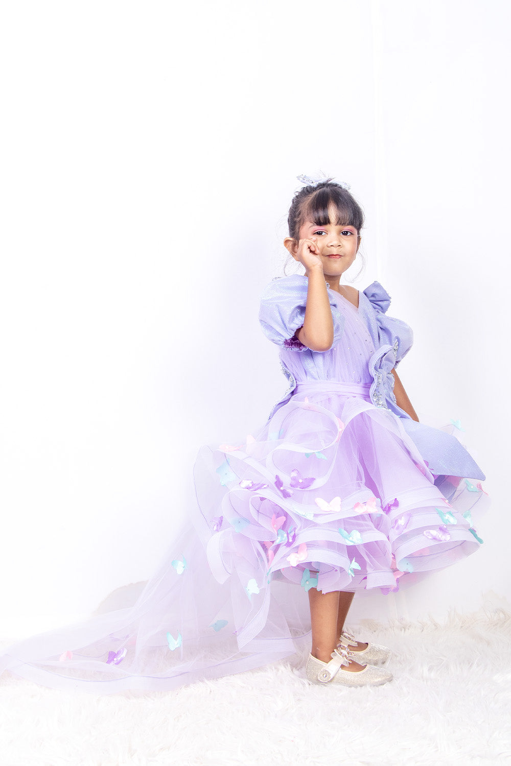 Lavender Shimmer Butterfly Dress