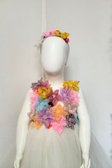 White 3D Flower Net Dress